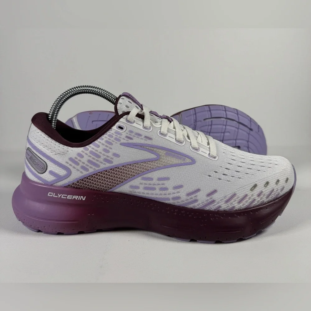 Brooks Women's Glycerin 20 White Orchid Lavender Sz 9.5 B Medium